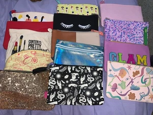 Lotto di 9 borse per trucco cosmetico Ipsy ~ solo borse ~ chiusura con cerniera. Nuovo - Foto 1 di 24