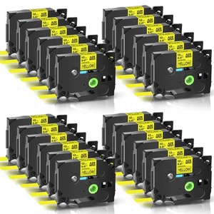 Compatible for Brother P-Touch Label Maker TZe 631 Tape Cartridges Yellow 24Pack - Picture 1 of 11