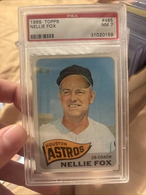 Tarjeta de béisbol de colección 1965 Topps Nellie Fox #485 PSA 7 casi nueva de los Chicago White Sox de la corte Foto 1 de 3