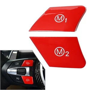 Steering Wheel M1 M2 Mode Switch Button Cover Red For BMW 1 2 3 4 5 6 Series X5 - Picture 1 of 11