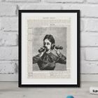 Dictionary Woman Vintage Phone Picture Print Art On Book Page Vintage FRAMED