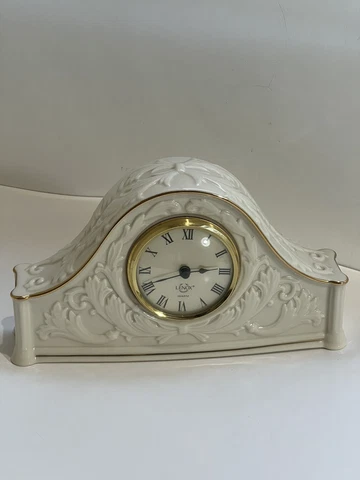 Lenox Quartz Chippendale Pattern Mantle Clock Fine China. Vintage Cover