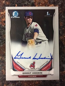 GRANT HOCKIN RC AUTOGRAPH 2014 BOWMAN DRAFT TOP PROSPECT INDIANS - Picture 1 of 1