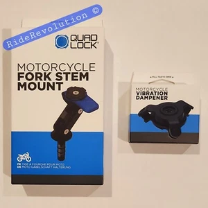 QUAD LOCK Motorcycle/Moto Fork/Stem Mount + Vibration Dampener - NEW + FREE S&H - Picture 1 of 11
