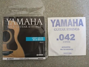 YAMAHA Folk Guitar String String Replacement .042 - Lt Gauge 80/20 Brass - FG12 - Picture 1 of 1