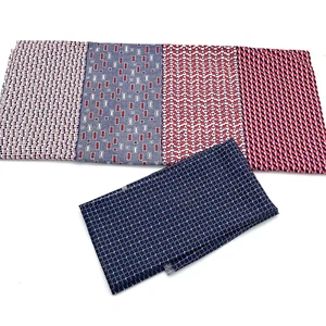 Lot Cotton Quilting Fabric Running 8ths Springs Creative RedWhite Blue Geometric - Picture 1 of 15