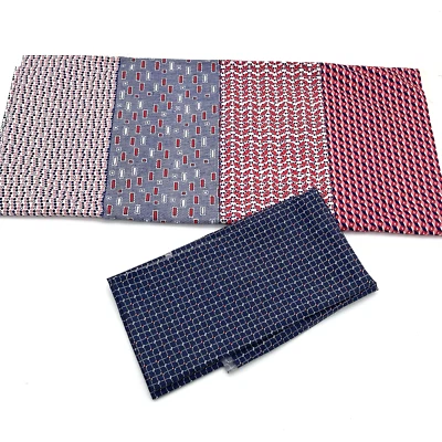 Lot Cotton Quilting Fabric Running 8ths Springs Creative RedWhite Blue Geometric - Image 1 of 4