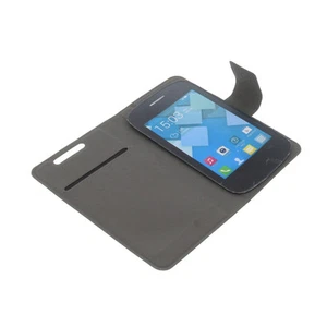 Funda para Alcatel One Touch Pop C1 Book Style Protección Teléfono Móvil Negro - Imagen 1 de 4