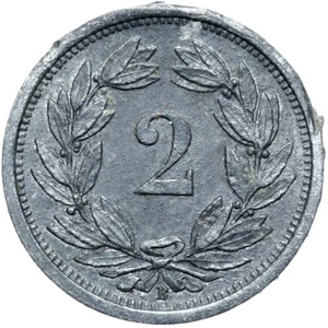 Schweiz - Münze - 2 Rappen 1945 B - Bern - Zink - SELTEN - ERHALTUNG ! - Zdjęcie 1 z 2