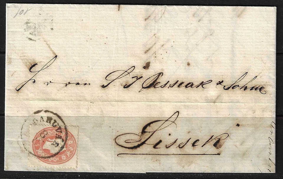 CROATIA AUSTRIA 1860 DARUVAR TO LISSER - Image 1 of 2