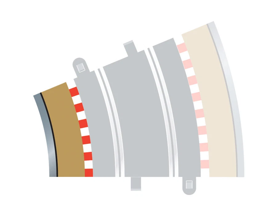 Scalextric C8281, Radius 3 Curve Inner Borders 22.5° x 4, 1:32 - Image 1 of 1