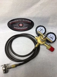 Nitrogen Regulator Kit Shock Fill RHP 400 PSI 6' Stainless Hose ORI FOX KING - Picture 1 of 5