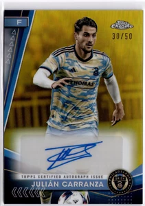 Julian Carranza 2024 Topps Chrome MLS Auto Gold Refractor Philadelphia #30/50 - Picture 1 of 2