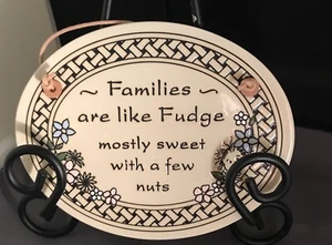 Trinity Pottery Ceramic "Families Are Like" Oval Cream plaque 7”x 5.5” - Picture 1 of 4