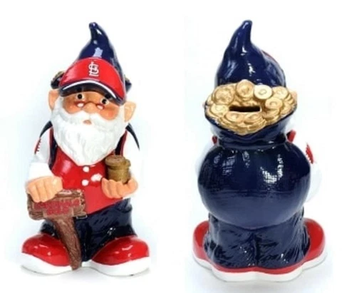 St Louis Cardinals 10" Coin Bank Garden Gnome [NEW] MLB Mascot Yard Figure Money Cover