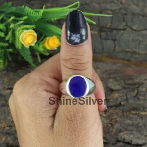 Natural lapis lazuli 925 Sterling Silver Antique Man Ring Size US 4. 5 JN156 - Picture 1 of 4