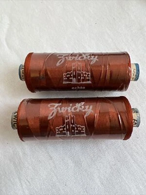 Zwicky 100 % Silk Thread 360 meters  Made Switzerland Brown Auburn 657 2 spools - Image 1 of 4