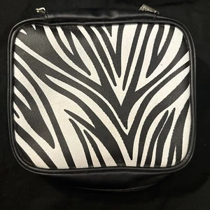 PreZerve Anti-Tarnish Jewelry And Makeup Travel Bag Organizer Zebra Print Zipper - Picture 1 of 4