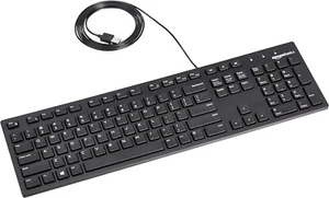 USB QWERTY Amazon Basics LowProfile Przewodowa klawiatura US Layout Matte Blac - Zdjęcie 1 z 5