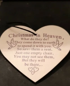 CHRISTMAS IN HEAVEN WOODEN PLAQUE - Picture 1 of 5