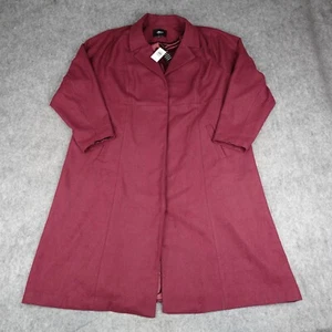 Torrid Jacket Womens 4 Plus Size Maroon Wool Coat Overcoat Fit and Flare 26 NWT - Picture 1 of 15
