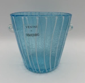Venini for Disaronno - Fine Venetian Handblown Art Glass Blue Ice Bucket 5" - Picture 1 of 7