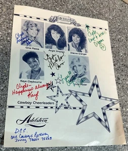 5 Cheerleaders for Dallas Cowboys NFL 1986 Autographed Paper with pictures - Picture 1 of 1