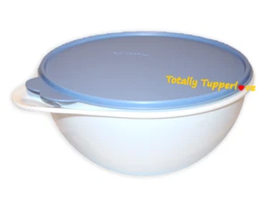 Tazón de mezcla junior Tupperware Thatsa 12 tazas con inserto de rejilla azul claro de lote antiguo - Imagen 1 de 3