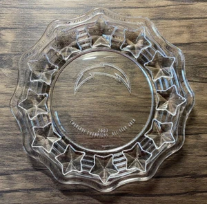 TIFFANY & CO  8" San Diego Chargers Champions Glass Plate - VGUC - 3 Available - Picture 1 of 3