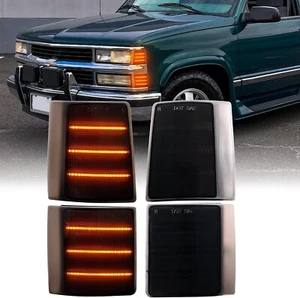 Luces de señalización laterales de esquina ahumadas LED completas de 4 piezas para 94-98 Chevy C/K 1500 2500 3500 - Imagen 1 de 7