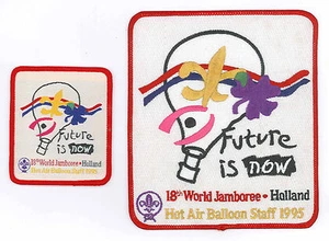 SET distintivo e patch posteriore 1995 World Scout Jamboree PROGRAMMA MONGOLFIERA STAFF - Foto 1 di 1