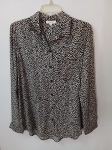 Large NEW beachlunchlounge Animal Print Viscose Button Front Blouse Top - Picture 1 of 6