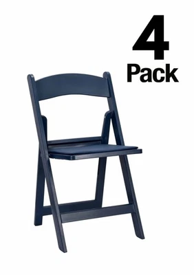Resin Steel Skeleton Folding Chair with Vinyl Seat - Set of 4 by Chivari - Image 1 of 4
