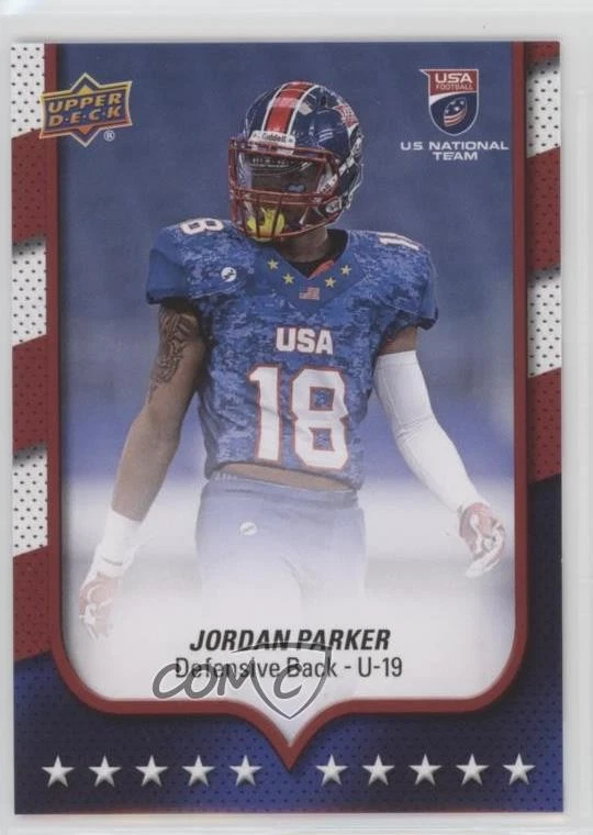 2016 Upper Deck USA Football USA U19 Flag Wave Jordan Parker #18 - Image 1 of 2