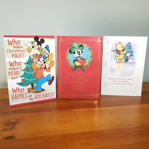 LOT 3 Weihnachtskarten DISNEY unbenutzt PUNZE NOS Mickey Mouse Winnie Puuh ++ - Bild 1 von 10