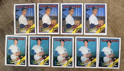 1988 TOPPS #18 AL LEITER NEW YORK YANKEES ERROR + LOTE DE CARTAS DE NOVATO CORRIGIDAS (9) - Imagem 1 de 2