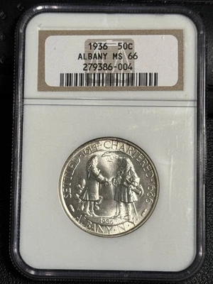 1936 Classic Commemorative Albany, New York, Charter NGC MS-66 ALBANY - Image 1 of 2