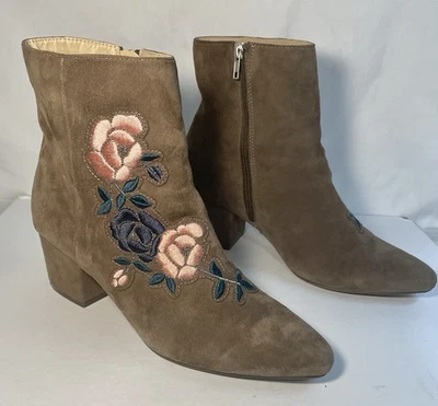 Steven By Steve Madden Mujer’s 10M Cuero Superior Bordado Sobre Botines Foto 1 de 4