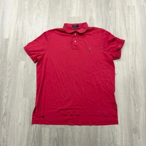 Polo Ralph Lauren Pima Soft Touch Collared Shirt Herren XL Rot Pony Logo Preppy - Bild 1 von 10