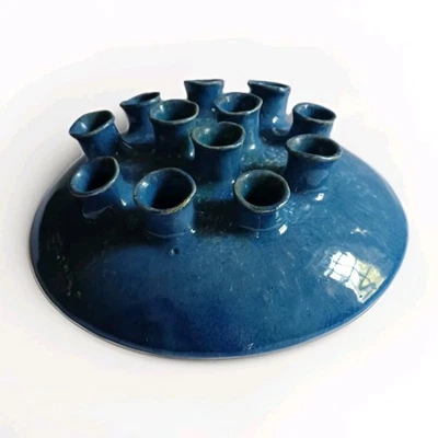 Brutalist Style Mushroom Vase Handmade OOAK Unique Pottery Ceramic 12 Hole - Image 1 of 4