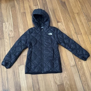 The North Face Girls ThermoBall Eco Hooded Jacket Black Size 6 - Picture 1 of 9