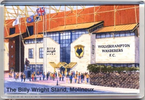 WOLVERHAMPTON WANDERERS WOLVES MOLINEUX GROUND JUMBO SIZE FRIDGE MAGNET - Picture 1 of 1