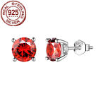 6 Color 6mm Round Cut Cubic Zirconia 925 Sterling Silver Stud Earrings for Women