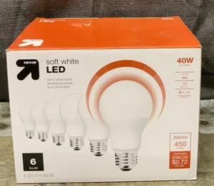 💥 LED 40W 6pk Light Bulbs Soft White - up & up🆕👌 - Picture 1 of 3
