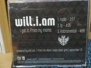 WILL I AM - I GOT IT FROM MY MAMA - US PROMO CD SINGLE - VERY RARE - EXC COND. - Picture 1 of 1