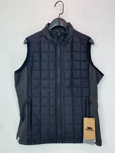 Trespass Black Plain Padded Gilet Sleeveless Outdoor Zip Front Jacket 12 NEW - Picture 1 of 11