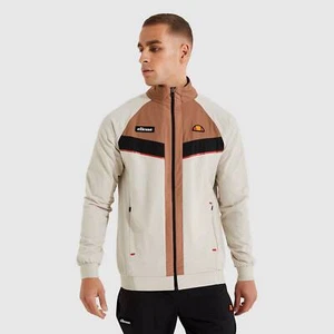 Ellesse Men Track Top Dagfin Beige Brown Full Zip Large - Picture 1 of 3