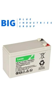 LUCAS 12V 7AH F1 VRLA / AGM LEAD ACID BATTERY SEALED LSLA7-12 RECHARGEABLE - BIG - Image 1 of 2
