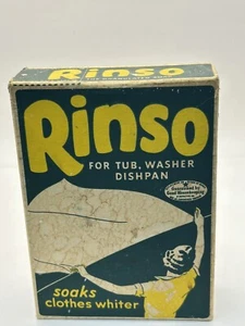 Vintage NOS 1950’s Lever Bros Rinso Solium Powdered Laundry Detergent Box - Picture 1 of 8