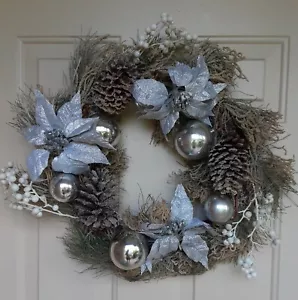 Vintage Weihnachten Feiertag Kranz 20" mit Kunststoff 24" Aufbewahrungskoffer - Bild 1 von 7
